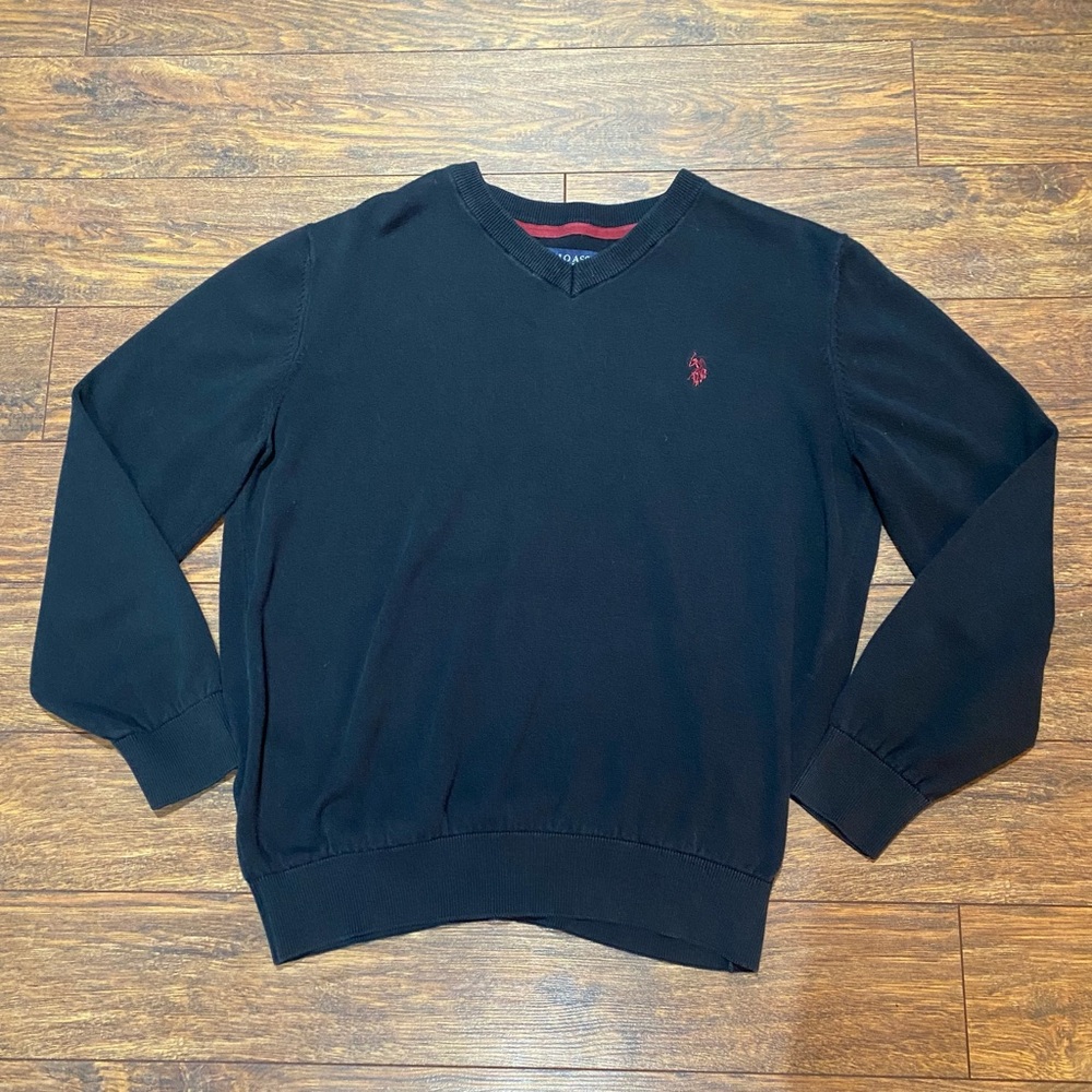 Men's Black V-Neck Sweater